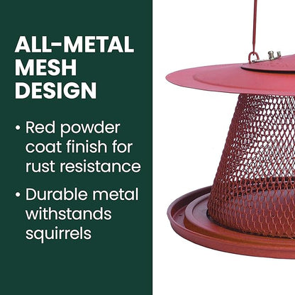 Perky-Pet Durable Wild Bird Feeder - 2.5 lb Seed Capacity - Feed up to 15 Birds at Once - Red, C00322 - Hanging Wild Bird Feeder for Outdoor Decor
