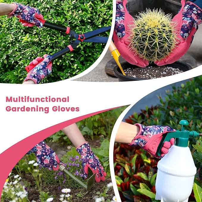 fauson Gardening Gloves - Gardening Gloves for Women Firm Grip Breathable Garden Gloves Thorn Proof for Digging, Planting