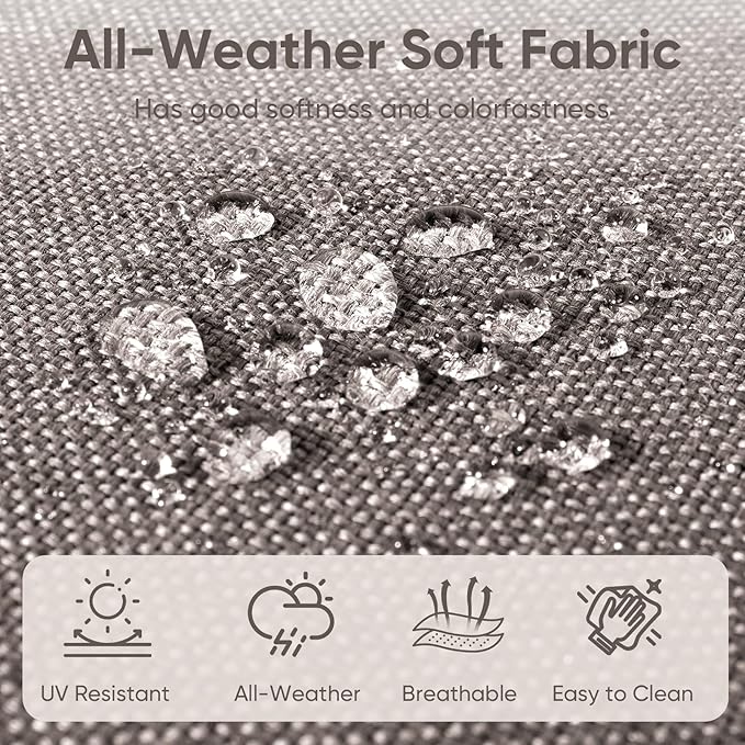 Patio Chair Cushions 3 Packs - Outside Heavy Duty Thick Water-Resistant Cushion 22x24 with Zipper Cover for Patio Glider Rocking Chairs Loveseat Couch – Grey/Buckle