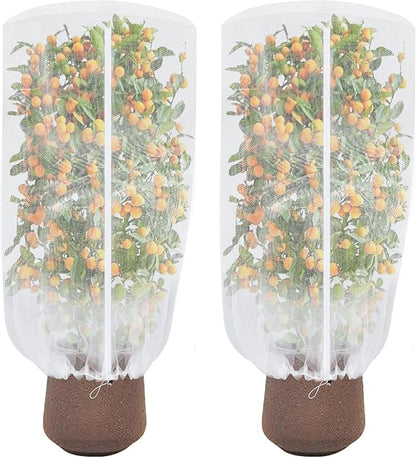2 Pack Garden Netting for Plant, 2.7x3.3ft Round Top Bird Netting Pest Barrier Mesh with Zipper and Drawstring, Plant Cover Bag for Blueberry Bushes, Small Fruit Tree and Vegetables