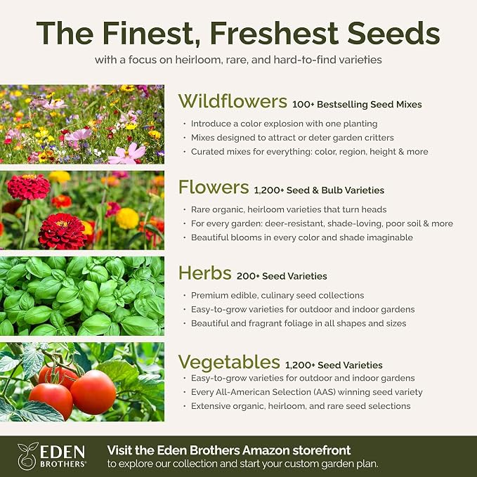 Eden Brothers Washington Wildflower Mixed Seeds for Planting, 1/4 lb, 120,000+ Seeds with Cosmos, Bluebell | Attracts Pollinators, Plant in Spring or Fall, Zones