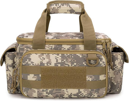 Rexmica Small Tool Bag with Anti-friction and Thick Padded Bottom, Tool Storage Organizer for Men, Tactical Range Bag, Multi-functional Work Bag for Repairman, Electrician, Carpenters (Camo)