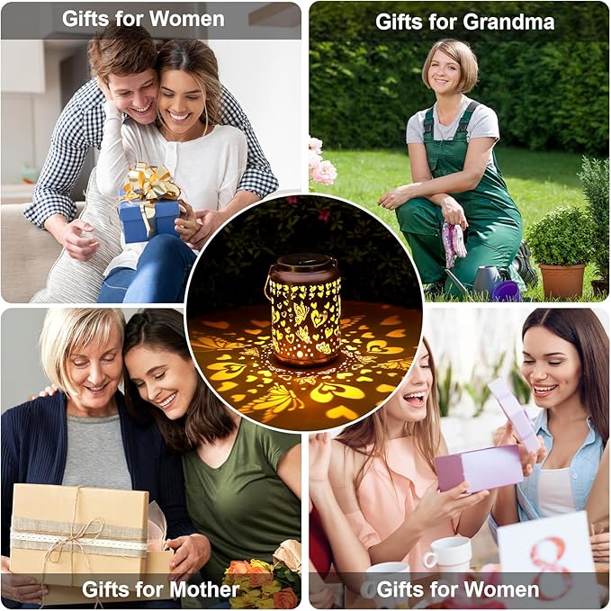 Solar Lanterns Outdoor, Love Mom Lantern Garden Decor Waterproof Decor Light Hanging Solar Lights Yard Decor, Christmas Gifts, Gifts for Women, Gifts for Mom, Gifts for Grandma