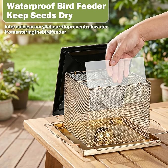 Bird Feeder, Heavy Duty Metal Bird Feeders for Outdoor Hanging, 9LB Extra Large Capacity Wild Birdfeeder for Garden Yard Outside Backyard