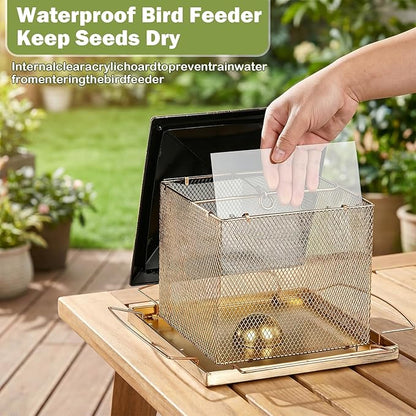 Bird Feeder, Heavy Duty Metal Bird Feeders for Outdoor Hanging, 9LB Extra Large Capacity Wild Birdfeeder for Garden Yard Outside Backyard