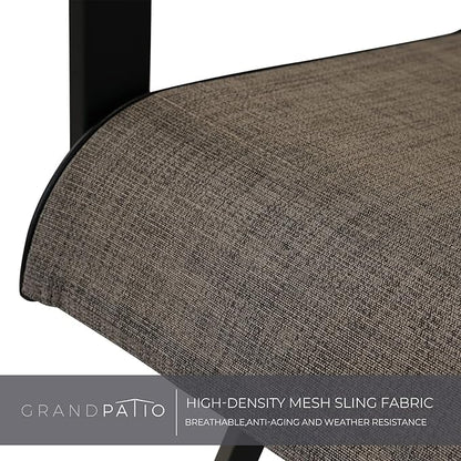 Grand patio Outdoor Swivel Bar Stools with Armrests Backs, 24" Height Patio Chairs for Porch Deck, Set of 4, Outdoor Sling Fabric (Coffee, 4PC)