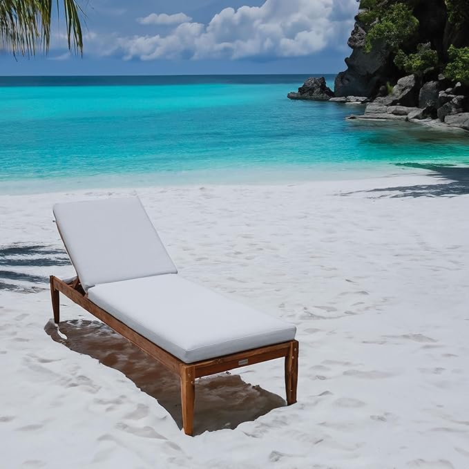 Tommy Bahama Chaise Cushion, 23" X 75" X 2.5", Bamboo Bay Bone