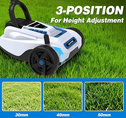 LUXTER 9 Inch Cordless Lawn Mower 6000RPM Brushless Motor 3 Adjustable Cutting Heights (1.5"-2.3") Electric Grass Trimmer 20V 4.0Ah Battery & Charger Mini Lawn Mower for Garden Yard Work and Lawn Care