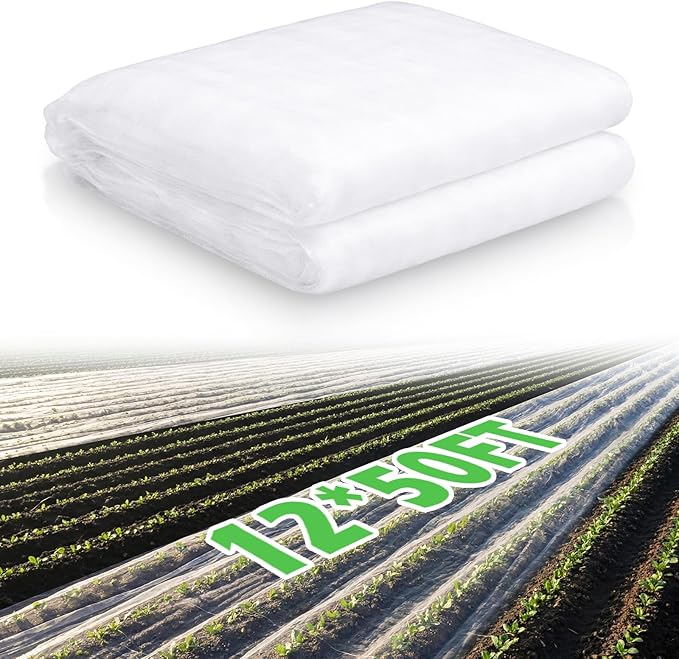 Garden Insect Netting for Raised Beds Extra Large Fruits Tree Netting Pest Barrier White Ultra Fine Mesh Row Bed Covers Net for Vegetable Fruit Protection from Insect Bird Animals(12 x 50 ft)