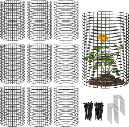 10 Packs Large Wire Plant Protector from Animals - 24'' x 12'' Metal Mesh Plant Cage Covers - Chicken Wire Cloche, Sturdy Garden Bunny Barricades Chicken Wire Cloche fto Keep Animals Out