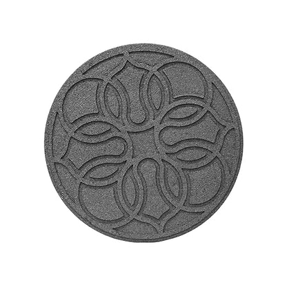 Garden Central TierraVerde 4-Pack 18”x18” Fake Pendant Rubber Stepping Stones, Round, Grey – Reversible Non-Slip Outdoor Faux Decorative Set for Landscaping – DIY Decor for Walkways & Yard Pathways