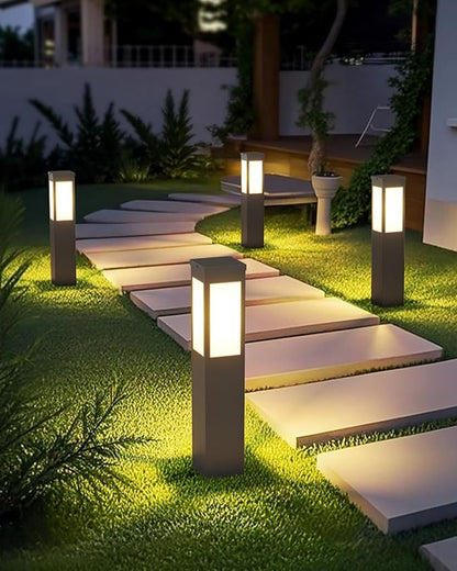 Outdoor Landscape Path Light E26 Bollard Lighting Fixture IP54 Waterproof Pathway Light with Stainless Steel Garden Floor Lamp Outdoor Walkway Lights for Lawn Courtyard Driveway Decoration