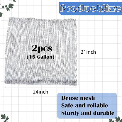 2 Packs 15 Gallon Root Guard Gopher Proof Wire Basket Mole and Vole Mesh Wire Baskets Underground Stainless Steel Wire for Plants