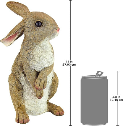 Design Toscano QM200681 Hopper the Bunny Standing Rabbit Indoor/Outdoor Garden Statue, 6 Inches Wide, 11 Inches Tall, Handcast Polyresin, Full Color Finish