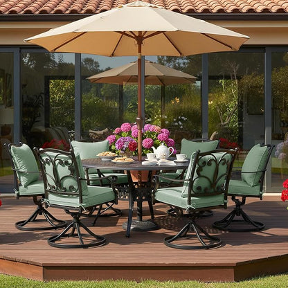 Summsun Outdoor Cushions for Patio Furniture, Faux Linen Water Resistant Backrest and Deep Seat Cushion Set with Removable Cover, Ties, Non-Slip Bottom, 22 x 22 Inch, Sage Green, Set of 4