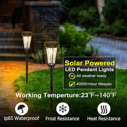 Solar Pathway Lights for Outdoor Garden - 4 Pack Waterproof Lighting to Brighten Your Path, Patio, Yard, and Walkway