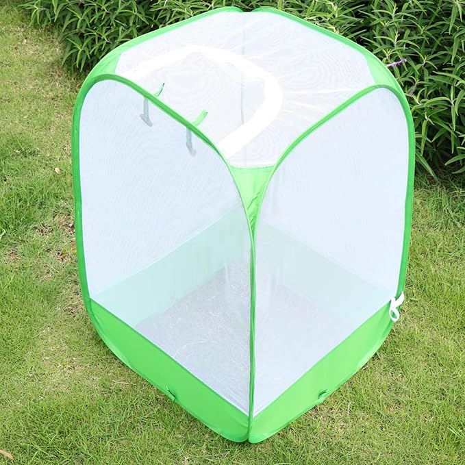 36" Outdoor Mesh Plant Enclosure, Plant Cover for Pests, Bird and Pest Protection Guard for Fruit, Vegetables, Flowers and Herbs Pop-Up Cage 24 x 24 x 36 Inches Without Bottom