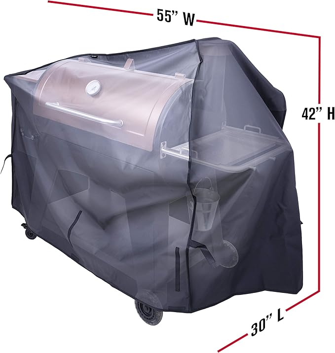 Char-Broil 2346444P04 55-inch Large Smoker Cover, Black
