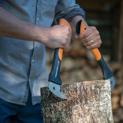 Fiskars 12" Hookaroon - Non-Slip Grip Handle with Pointed, Angled Blade - Landscaping Tool for Rotating, Dragging, Stacking Logs - Black/Orange