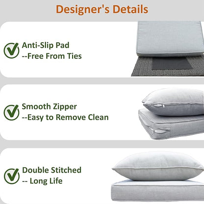 Outdoor Patio Furniture Replacement Cushions,25X25X5 Inch Deep Seat Chair Seat Back Cushion Set,All Weather Breathable Sectional Cushions for Patio Furniture Couch Loveseat,Navy Blue
