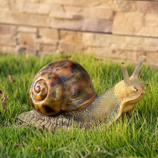 Garden Snail Figurine - Resin Sculpture, Snail Decor, Suitable for Outdoor Pond Garden Lawn Landscape Decoration, Unique Home Decor(7 inches)