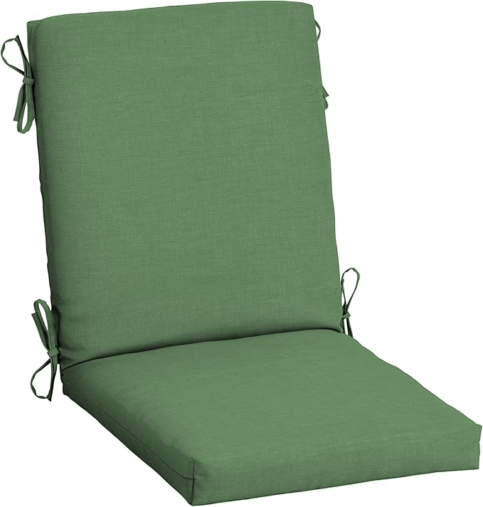 Arden Outdoor Patio Dining Chair Cushion, 20x44, Rain-Proof Seat Pad, Fade-Resistant Outdoor Cushion Bright Moss Green Leala