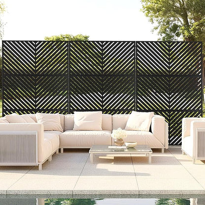 Outdoor Privacy Screen,72" H×47" W Metal Privacy Screen, Freestanding Privacy Fence Panels for Patio