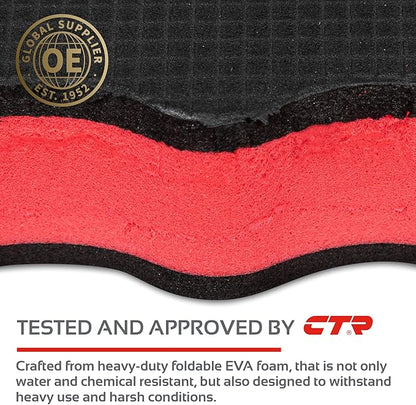 CTR Mechanic Mat Kneeling Pad Folding Mat for Working Under Car, Thick EVA Mat with Handle - Waterproof Floor Mat for Mechanics, Garage, Gardening, Gym, Camping, Creeper, Knees Protection for DIY