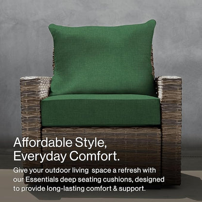 Honeycomb Outdoor Essentials Deep Seat, 24 x 24, Hampton Texture Hunter Chair Cushion for Patio Furniture