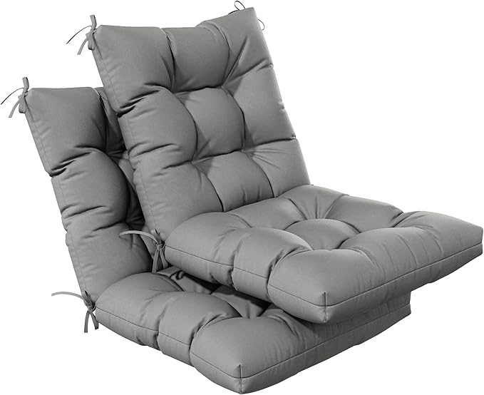 Patio Seat&Back Chair Cushions for Outdoor Furniture，Comfortable Cushions for Rocking/Dining/Lawn Chair-Set of 2