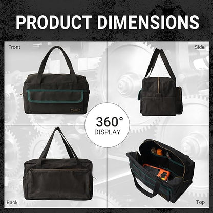 Small Canvas Duffle Bag, Water-Resistant, Main Compartment with 4 Interior Open Pockets Gear Bag (Black)