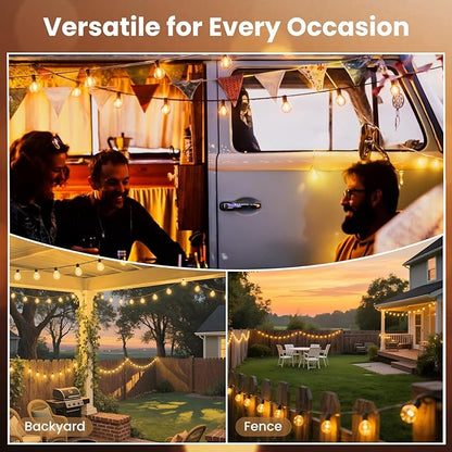 RTTY Outdoor String Lights 300ft, 3 Pack 100ft G40 Led Patio Globe Lights with 52pcs Bulbs,Shatterproof Waterproof Connectable Hanging for Porch Cafe Bistro Backyard Gazebo Balcony Deck Party