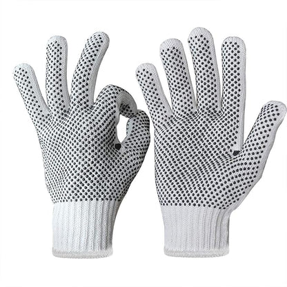 Evridwear Cotton Polyester String Knit Shell Safety Protection Work Gloves for Painter Mechanic Industrial Warehouse Gardening Construction One Case (12 Pairs X20) With Two Side dots, S Size