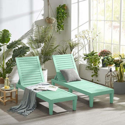 Nestl Sun Tanning Chair - Sage Green Chaise Lounge Chair Outdoor, Lightweight Pool Lounge Chairs, Adjustable 5-Position Reclining Lawn Chair, Waterproof Beach Outdoor Lounge Chairs