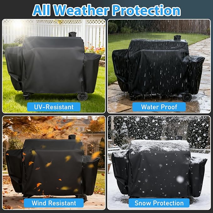 Utheer Grill Cover for Pit Boss PB1230 Combo Grill, Waterproof 600D Grill Cover for PB1100PSC2 & PB1100PSC1 Pro Series Triple-Function Wood Pellet/Gas Combo Grill, for PB 67364