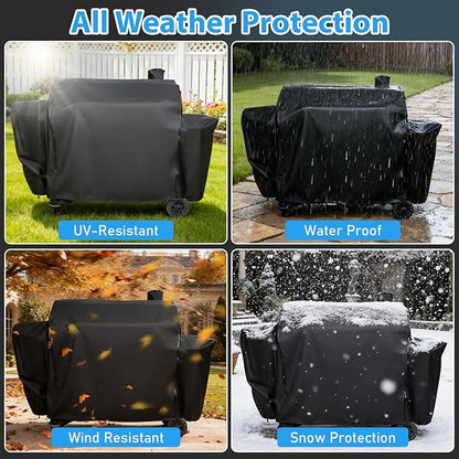 Utheer Grill Cover for Pit Boss PB1230 Combo Grill, Waterproof 600D Grill Cover for PB1100PSC2 & PB1100PSC1 Pro Series Triple-Function Wood Pellet/Gas Combo Grill, for PB 67364