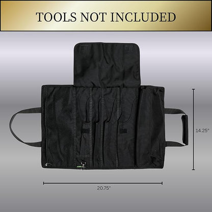 Garden Tool Bag, Roll-Up Garden Tool Holder with Deep Pockets | 900D Polyester Heavy Duty Gardening Tote | Compact Washable Organizer for Tools, Seeds, and Essentials (Tools Not Included)