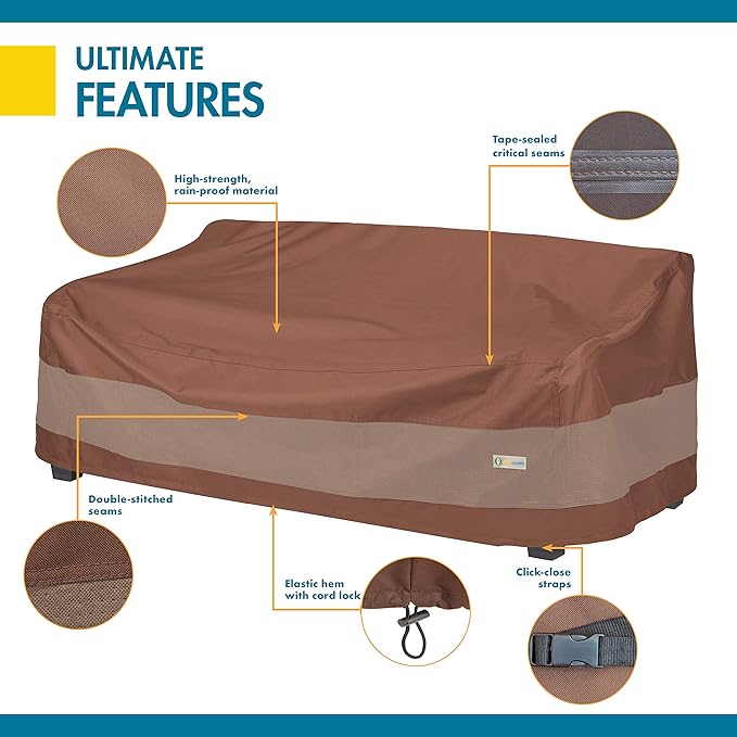 DUCKCOVERS Ultimate Waterproof 93 Inch Patio Sofa Cover, Patio Furniture Covers