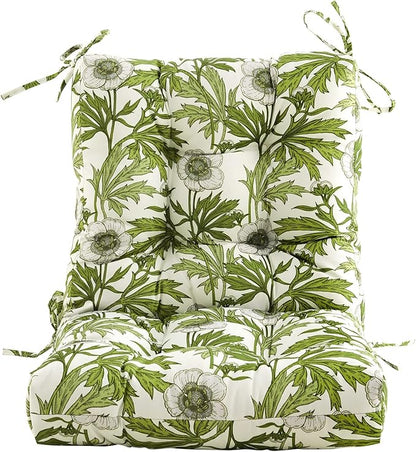 ARTPLAN Seat/Back Outdoor Chair Cushion,Set of 4 Patio Chair Cushion with Tie,Tufted Replacement for Patio Furniture,40x20x4 Inches,4 Count,Floral