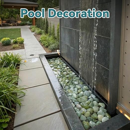 40lbs Jade Pebbles for Indoor Plants, 2-3 Inch Plant Rocks for Pots Indoor, Decorative Garden Rocks Outdoor Landscaping, Polished Natural Stone for Walkways, Yard, Vases, Crafts
