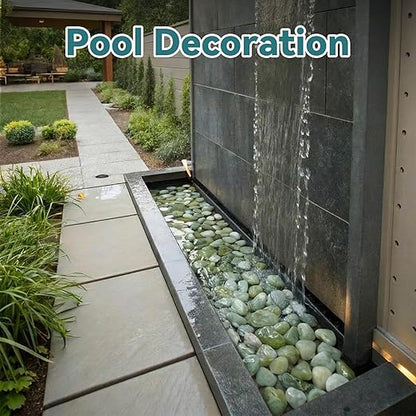 40lbs Jade Pebbles for Indoor Plants, 2-3 Inch Plant Rocks for Pots Indoor, Decorative Garden Rocks Outdoor Landscaping, Polished Natural Stone for Walkways, Yard, Vases, Crafts
