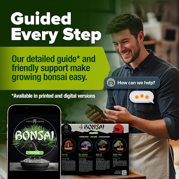 Bonsai Tree Growing Kit 2-Pack – Premium Ceramic Starter Set + 4 Bonsai Trees Variety Kit – Unique DIY Gardening Gift for Men, Women, Beginners & Nature Lovers – Indoor Plant Hobby & Gift Idea