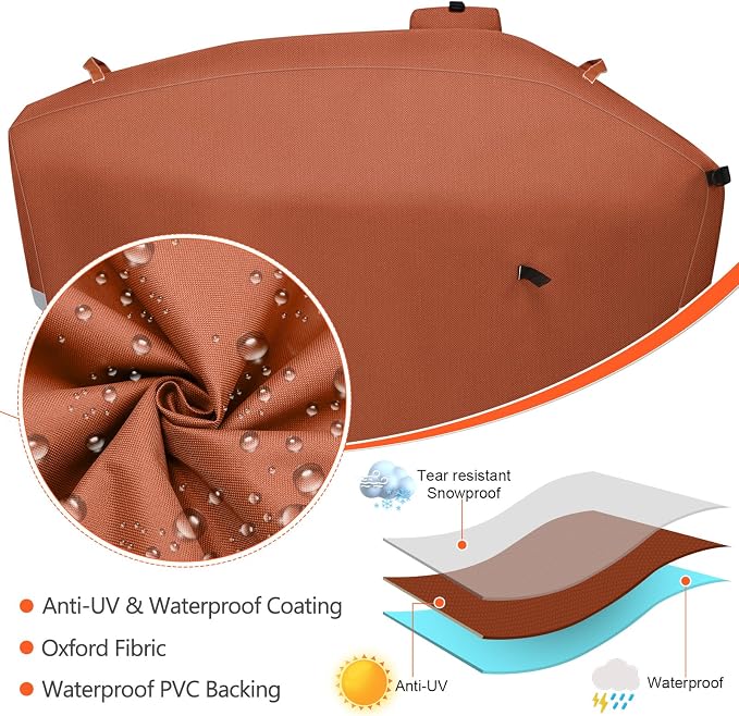 QuliMetal Grill Cover for Camp Chef 24 Pellet Grills, Model DLX 24, SmokePro 24, Woodwind 24 Pro Pellet Grills, PG24, PG24LS, PG24S, PG24SE, PG24LTD, PG24XT, SG24, SmokePro DLX, Anti-UV 600D, Brown