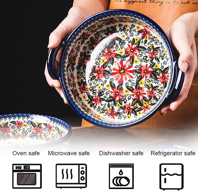 Baking Dishes For Oven, 1 Quart Round Casserole Dishes For Oven-chrysanthemum-round 950ml