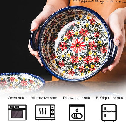 Baking Dishes For Oven, 1 Quart Round Casserole Dishes For Oven-chrysanthemum-round 950ml