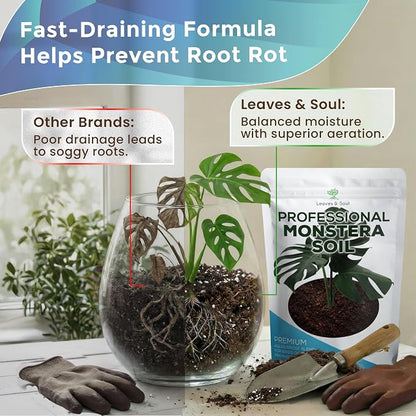 Professional Monstera Soil 8.2 Quarts Ready to Use, Premium Monstera Potting Mix for Indoor Plants, Peat Coco Coir Perlite Dolomite, Well Draining Soil for Monstera Plant Indoor Made in USA