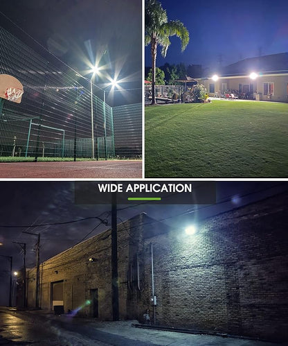 L LOHAS LED Dusk to Dawn Floodlight Outdoor, 50W Auto On/Off 6000K Daylight Plug in Flood Lights, IP66 Waterproof Work Light, 2300LM Security Lights for Yard, Garage, UL Listed, 2Pack