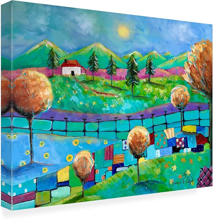Outdoor Canvas Art - Karrie Evenson 'Mountain View' Wall Art for Outdoor Spaces, Patios, or Gardens by Trademark Fine Art
