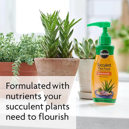 Miracle-Gro Succulent Plant Food, Liquid Plant Food for Indoor Succulents, Cacti, Jade Plants, Aloe Vera and More, 8 oz., 3-Pack