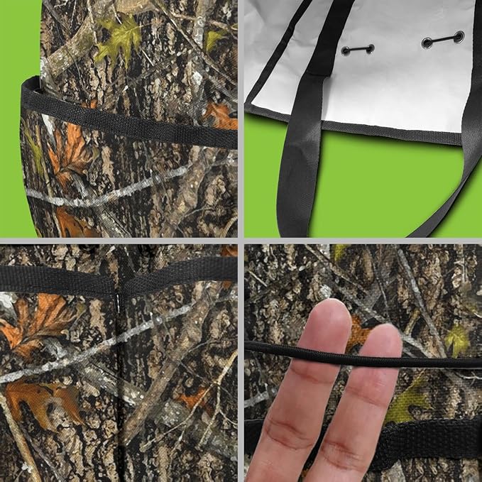 Green Camo Garden Tool Bag - Waterproof Garden Tote with 8 Pockets, Large Storage Home Organizer Gardening Tool Oxford Bag for Garden Tools Kits Holder, Ideal Outdoor Gardening Gift for Women & Men